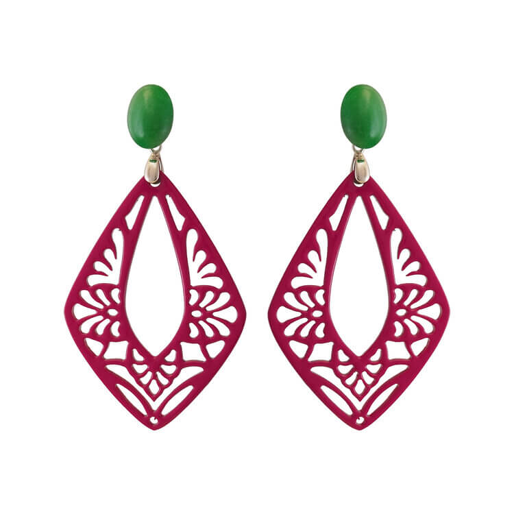 Winter Magic in Fuchsia mit grünem Jade